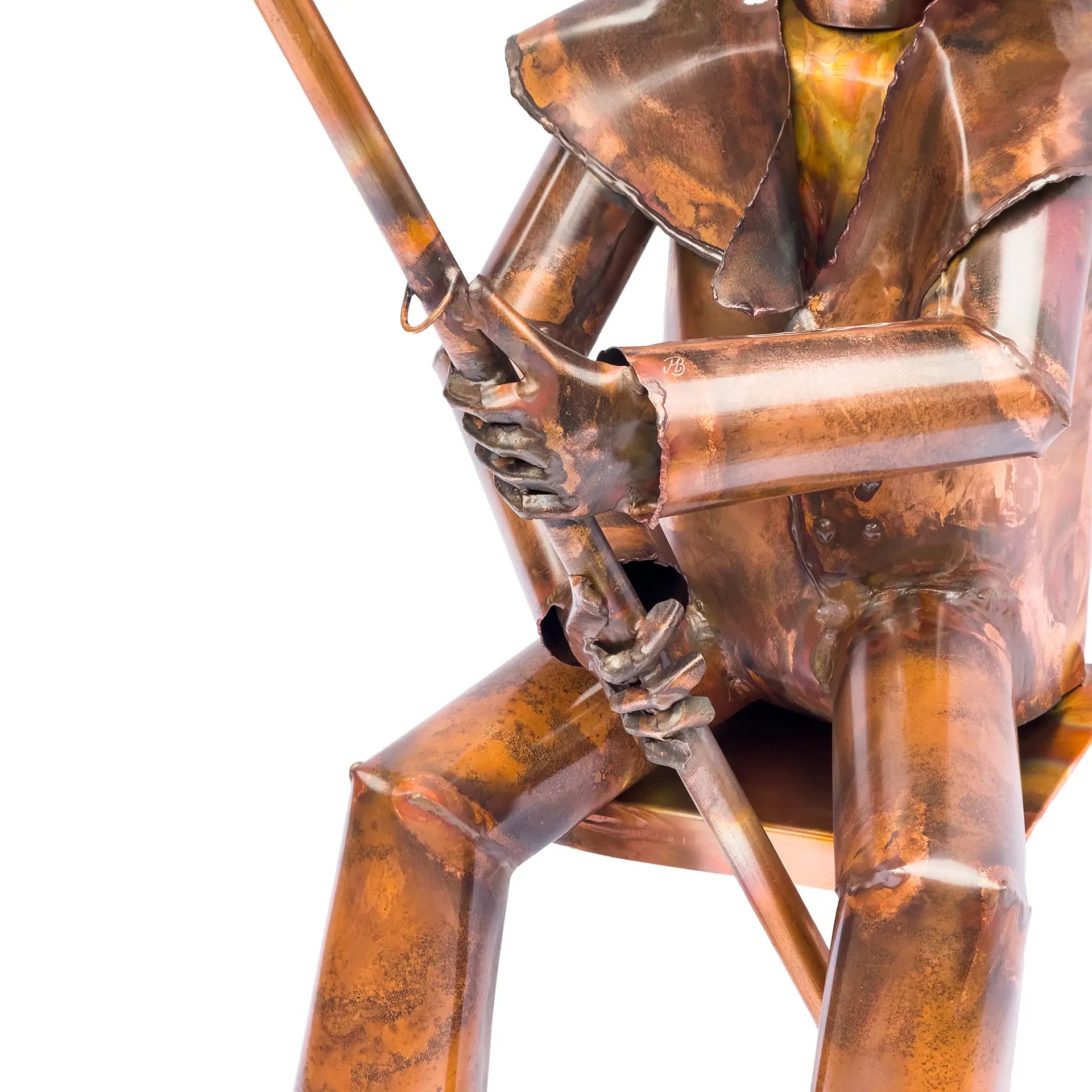 Sitzende Skulptur "Der Angler"