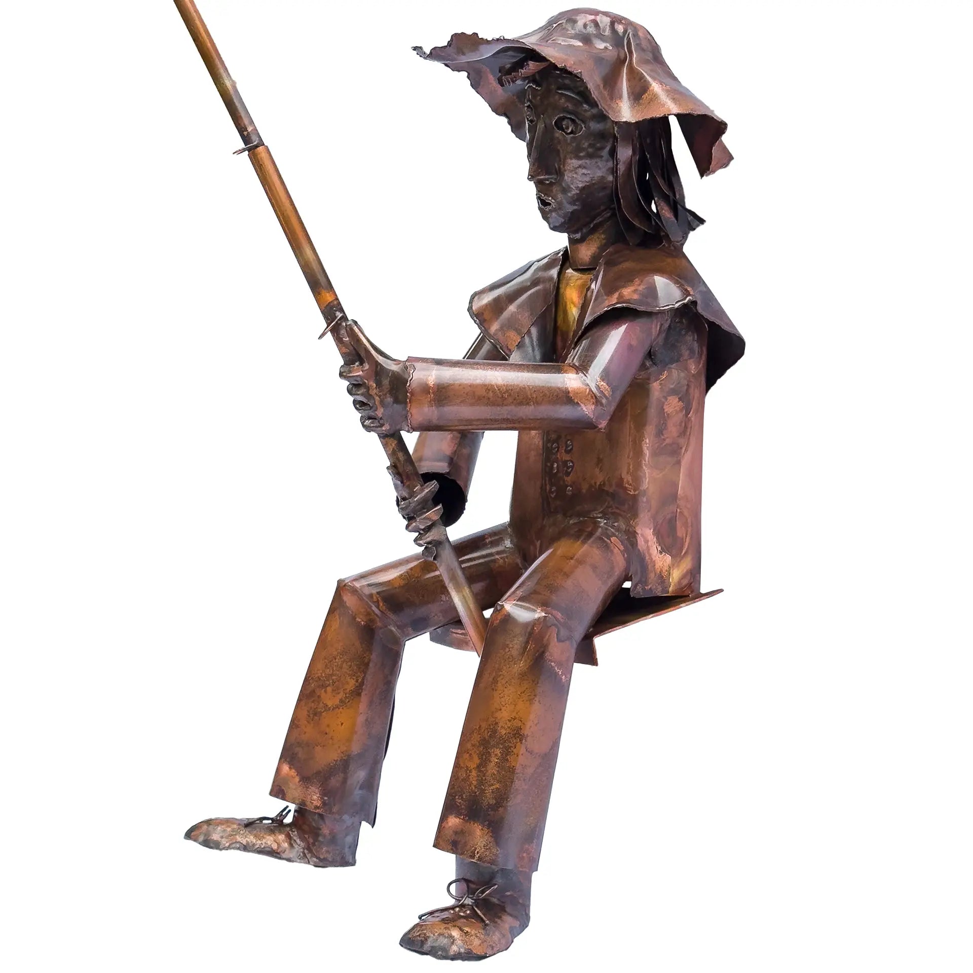 Sitzende Skulptur "Der Angler"