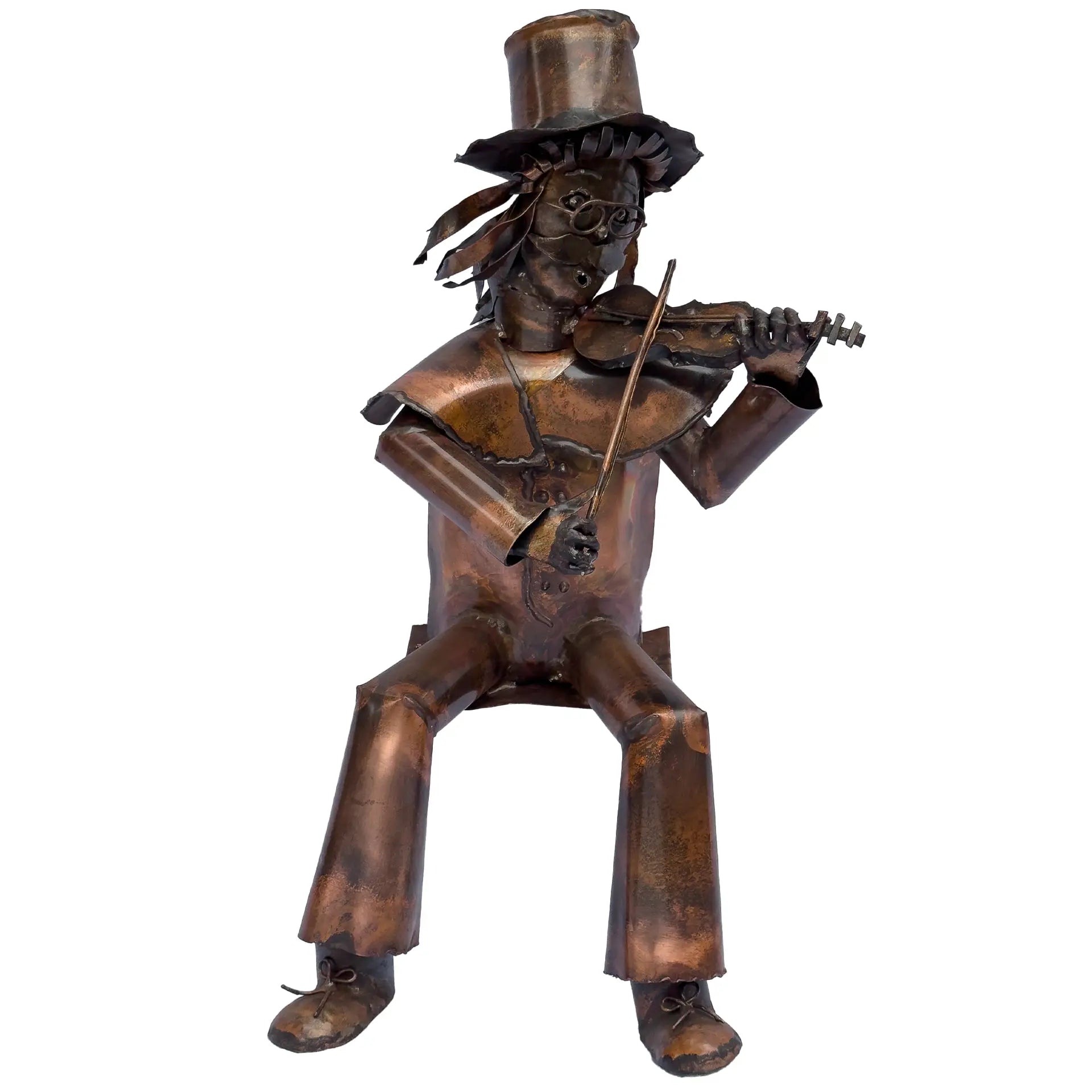 Sitzende Skulptur "Der Geiger"