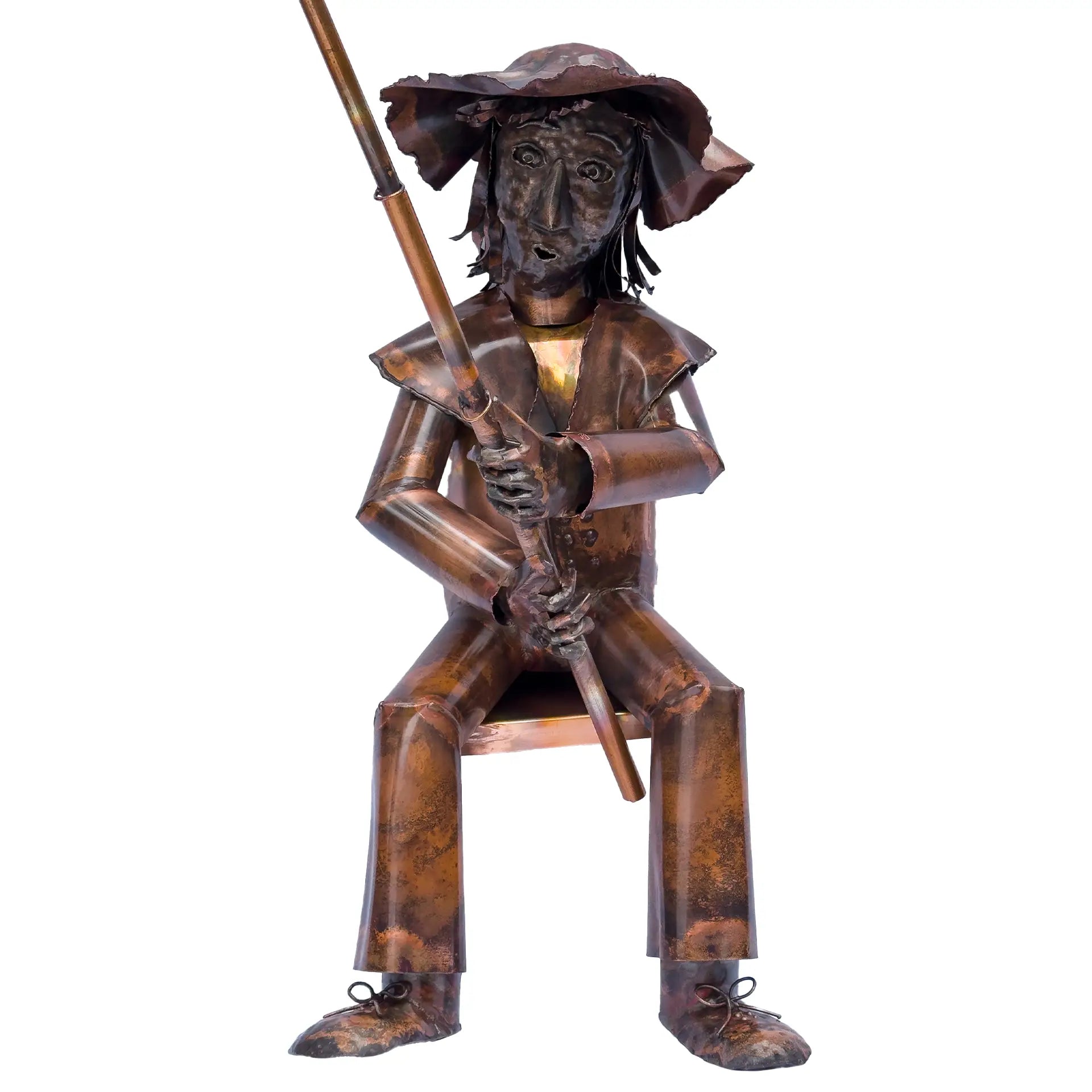 Sitzende Skulptur "Der Angler"