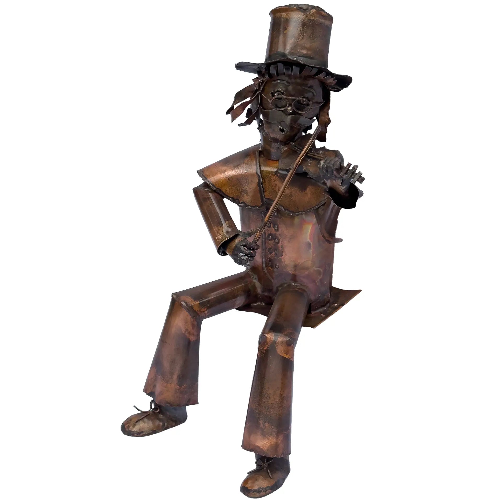 Sitzende Skulptur "Der Geiger"