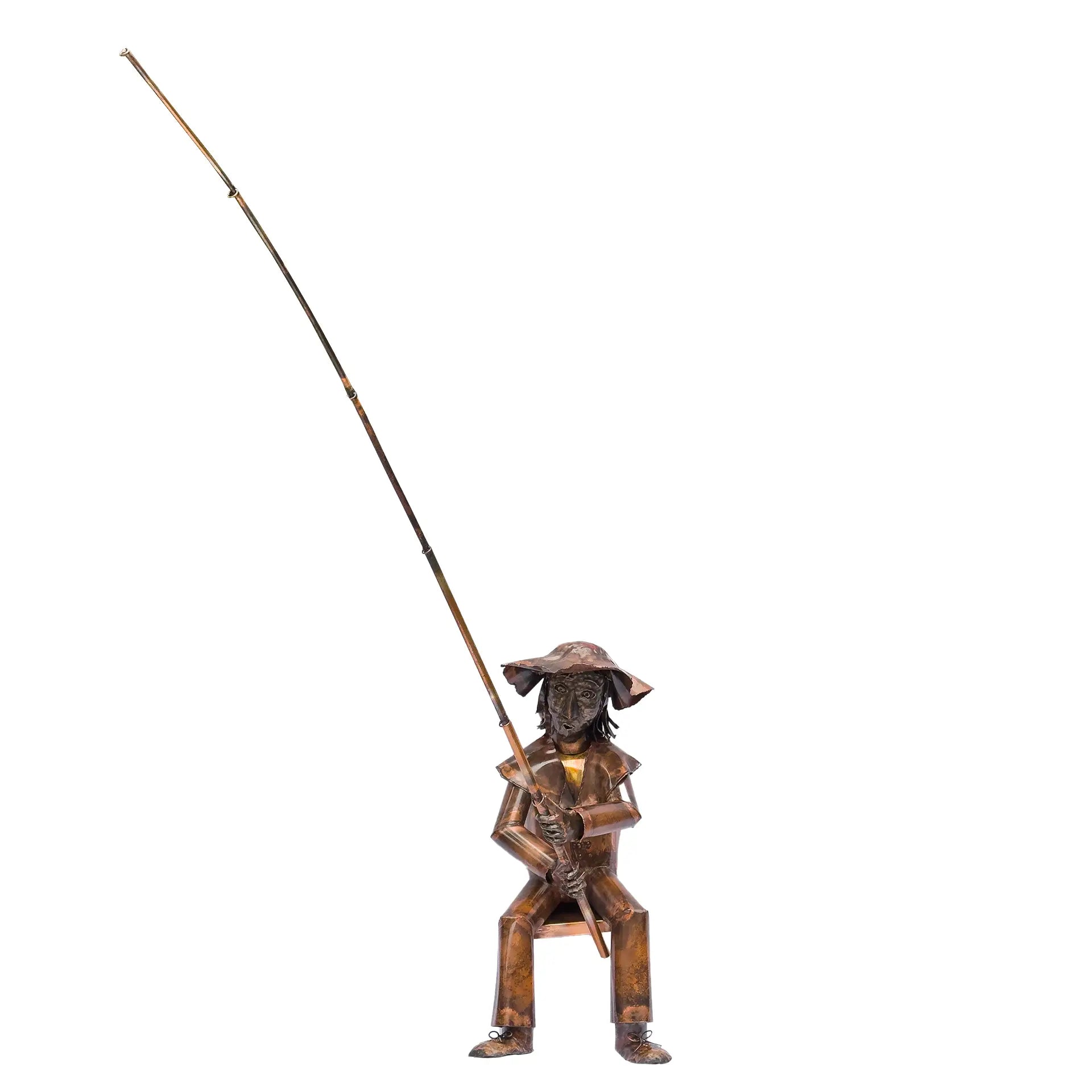 Sitzende Skulptur "Der Angler"