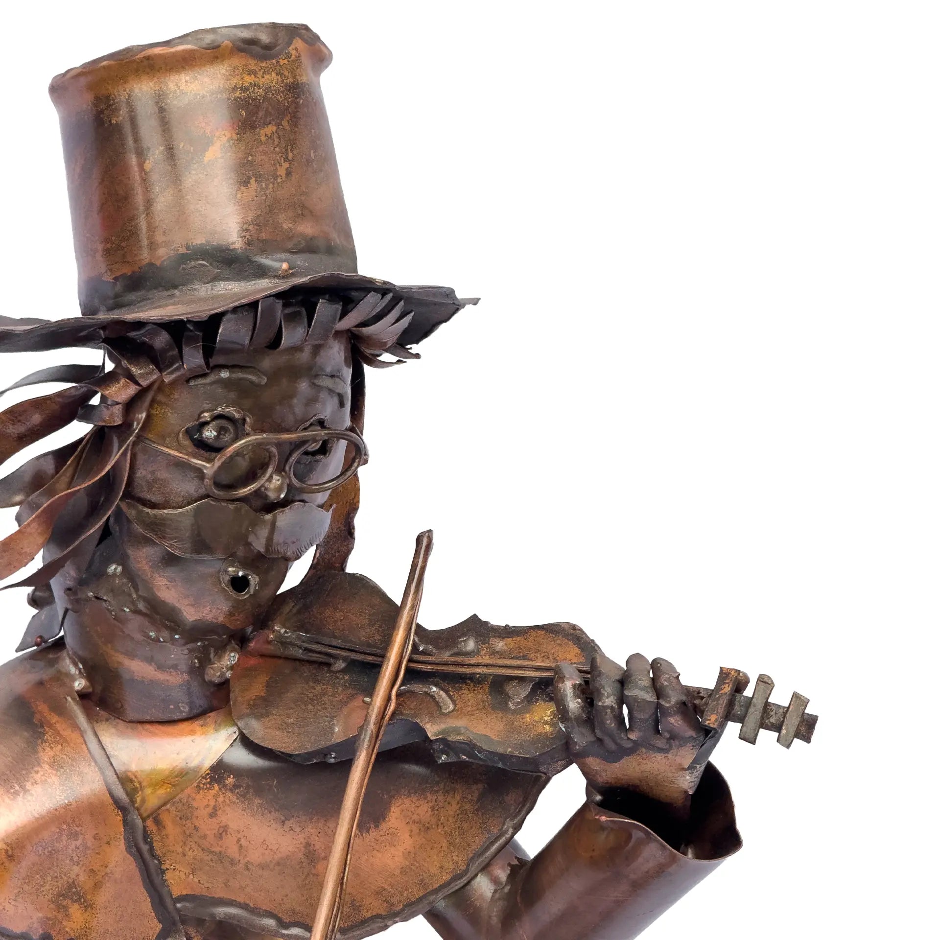 Sitzende Skulptur "Der Geiger"